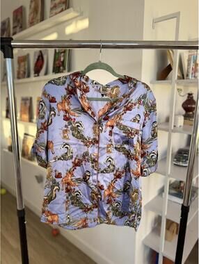Their Nibs Light Blue Animal Print Short Sleeve Shirt